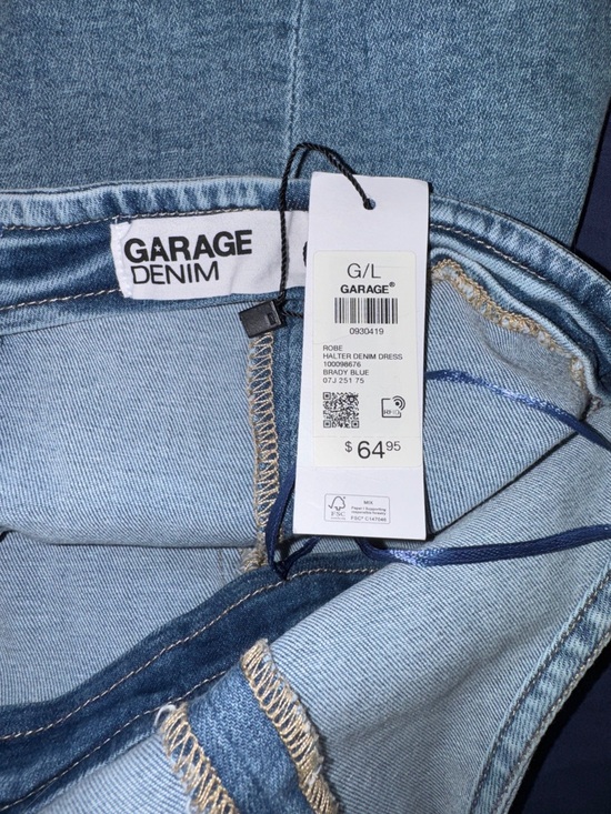 Garage Light Blue Denim Halter Dress - Picture 7 of 7